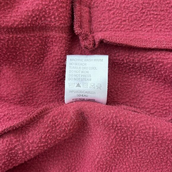 Woolrich Womens Ruby Red Full Zip Fleece Jacket Size Large Mock Neck Casual Cozy - Picture 10 of 14